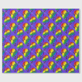 Gay Pride Wrapping Paper Custom Lesbian Love Paper Cadeaupapier (Vlak)