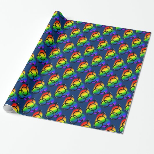 Gay Pride Wrapping Paper Rainbow Love Gift Paper Cadeaupapier (Uitgerold)