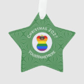 Gay Pride Zwarte Engel Vlag Kerst Persoonlijk Ornament (achterkant)