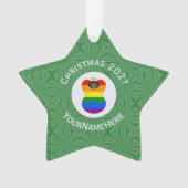 Gay Pride Zwarte Engel Vlag Kerst Persoonlijk Ornament (voorkant)