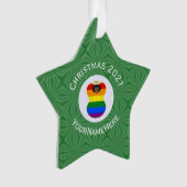 Gay Pride Zwarte Engel Vlag Kerst Persoonlijk Ornament (voorkant)