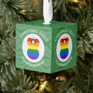 Gay Pride Zwarte Haar Engel Kerstvlag Persoonlijk Decoratie