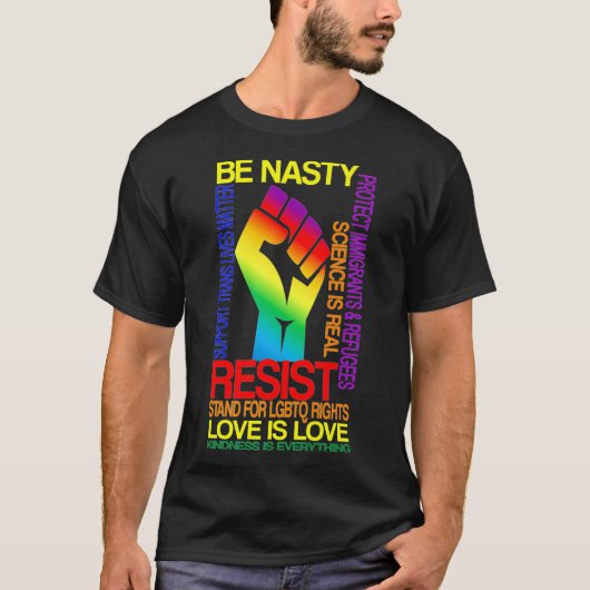 Gay PrideResist LGBTQ Gay Flag Pride Unity Support T-shirt (Voorkant)