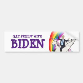 GAY PRIDIN' MET BIDEN BUMPERSTICKER