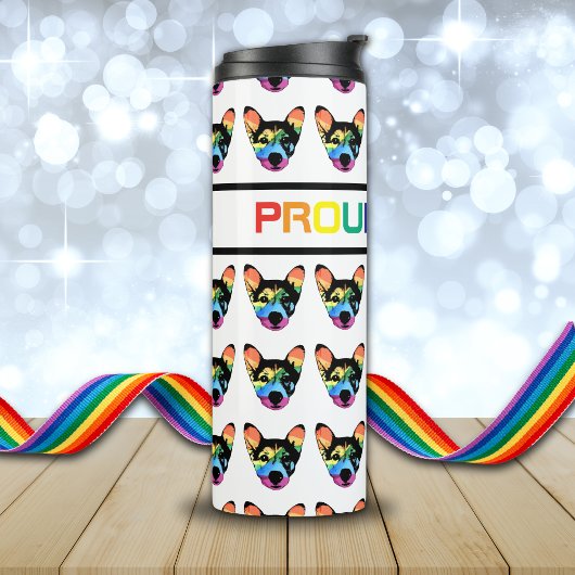 Gay Progressive Pride Rainbow Hondenliefhebber Thermosbeker