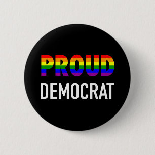 Gay Proud Democraat Ronde Button 5,7 Cm