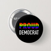Gay Proud Democraat Ronde Button 5,7 Cm (Voorkant /achterkant)