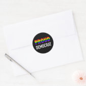 Gay Proud Democraat Ronde Sticker (Envelop)
