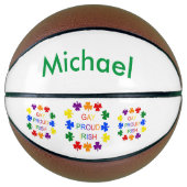 Gay Proud Irish LGBT Rainbow Shamrocks Basketbal (Voorkant)
