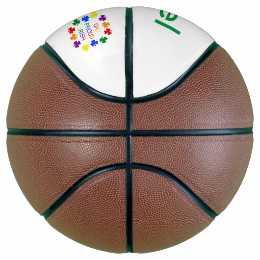Gay Proud Irish LGBT Rainbow Shamrocks Basketbal (Rechts)