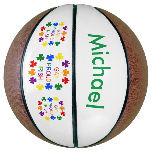 Gay Proud Irish LGBT Rainbow Shamrocks Basketbal (Verticaal)