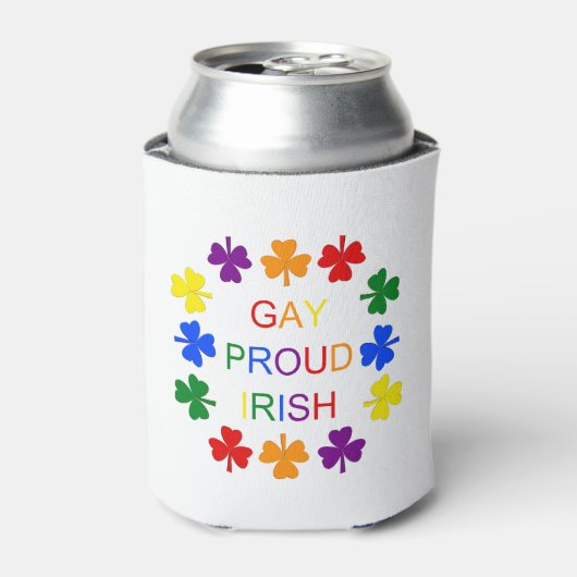 Gay Proud Irish LGBT Rainbow Shamrocks Blikjeskoeler (Blikje Voorkant)