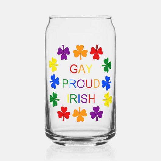Gay Proud Irish LGBT Rainbow Shamrocks Blikvorm Glas (Voorkant)