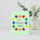 Gay Proud Irish LGBT Rainbow Shamrocks Briefkaart (Staand voorkant)
