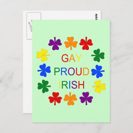 Gay Proud Irish LGBT Rainbow Shamrocks Briefkaart (Voorkant / Achterkant)