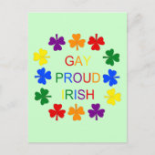 Gay Proud Irish LGBT Rainbow Shamrocks Briefkaart (Voorkant)