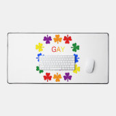 Gay Proud Irish LGBT Rainbow Shamrocks Bureaumat (Keyboard & Muis)