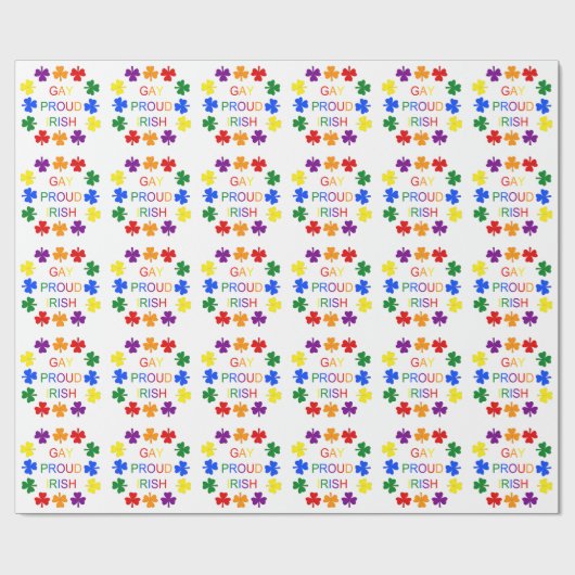 Gay Proud Irish LGBT Rainbow Shamrocks Cadeaupapier (Vlak)