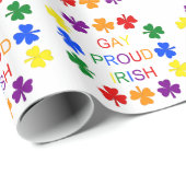 Gay Proud Irish LGBT Rainbow Shamrocks Cadeaupapier (Rol Hoek)
