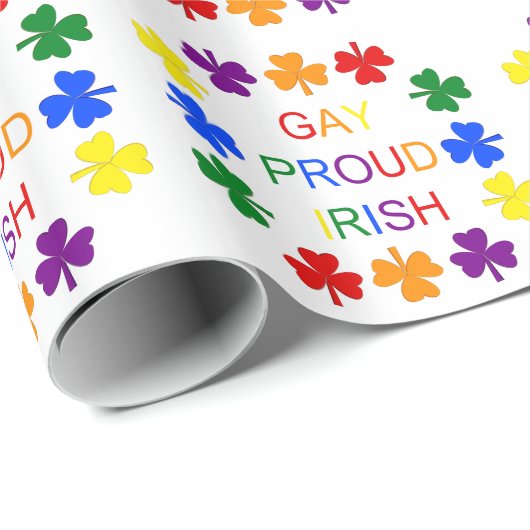 Gay Proud Irish LGBT Rainbow Shamrocks Cadeaupapier (Rol Hoek)