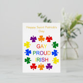 Gay Proud Irish LGBT Rainbow Shamrocks Custom Folie Feestdagen Briefkaart (Staand Voorkant)