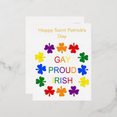 Gay Proud Irish LGBT Rainbow Shamrocks Custom Folie Feestdagen Briefkaart (Voorkant / Achterkant)