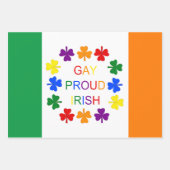 Gay Proud Irish LGBT Rainbow Shamrocks Custom Inpakpapier Vel (Voorkant 3)