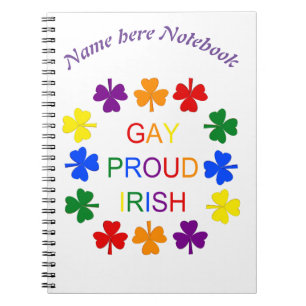 Gay Proud Irish LGBT Rainbow Shamrocks Custom Notitieboek