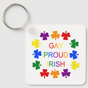 Gay Proud Irish LGBT Rainbow Shamrocks Custom Sleutelhanger