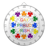 Gay Proud Irish LGBT Rainbow Shamrocks Dartbord (Voorkant)