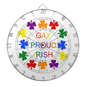 Gay Proud Irish LGBT Rainbow Shamrocks Dartbord