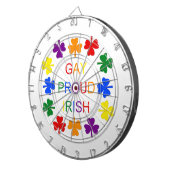 Gay Proud Irish LGBT Rainbow Shamrocks Dartbord (Voorkant Rechts)