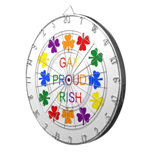 Gay Proud Irish LGBT Rainbow Shamrocks Dartbord (Voorkant Rechts)