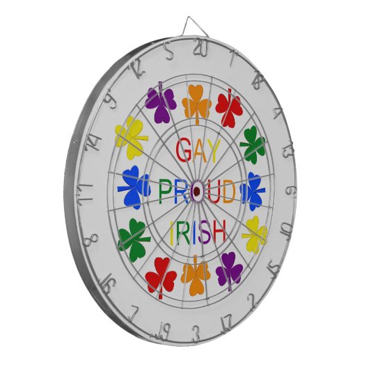 Gay Proud Irish LGBT Rainbow Shamrocks Dartbord (Voorkant Links)