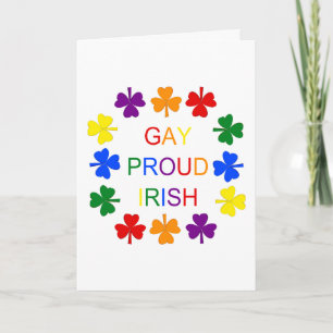 Gay Proud Irish LGBT Rainbow Shamrocks Feestdagen Kaart