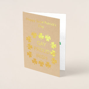 Gay Proud Irish LGBT Rainbow Shamrocks Folie Kaarten