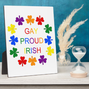 Gay Proud Irish LGBT Rainbow Shamrocks Fotoplaat