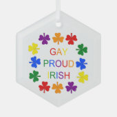 Gay Proud Irish LGBT Rainbow Shamrocks Glas Ornament (Voorkant)