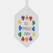 Gay Proud Irish LGBT Rainbow Shamrocks Glas Ornament (Voorkant Rechts)