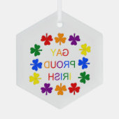 Gay Proud Irish LGBT Rainbow Shamrocks Glas Ornament (Achterkant)