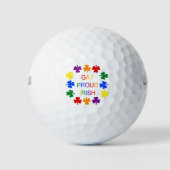 Gay Proud Irish LGBT Rainbow Shamrocks Golfballen (Voorkant)