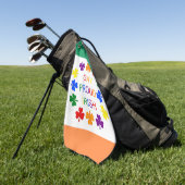 Gay Proud Irish LGBT Rainbow Shamrocks Golfhanddoek (Groen)