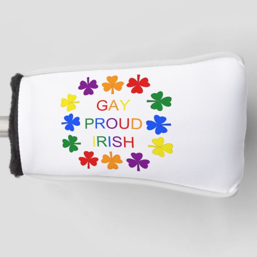 Gay Proud Irish LGBT Rainbow Shamrocks Golfheadcover (Voorkant)