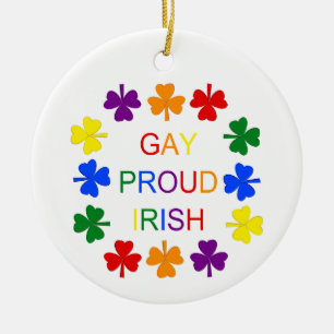 Gay Proud Irish LGBT Rainbow Shamrocks Keramisch Ornament