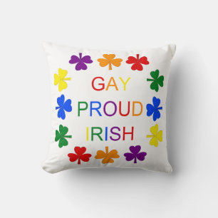 Gay Proud Irish LGBT Rainbow Shamrocks Kussen