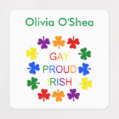 Gay Proud Irish LGBT Rainbow Shamrocks Labels (Design 2)