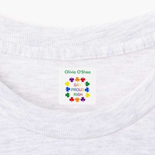 Gay Proud Irish LGBT Rainbow Shamrocks Labels (Aangebracht)