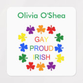 Gay Proud Irish LGBT Rainbow Shamrocks Labels (Design 1)