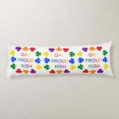 Gay Proud Irish LGBT Rainbow Shamrocks Lichaamskussen (Achterkant)