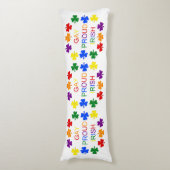 Gay Proud Irish LGBT Rainbow Shamrocks Lichaamskussen (Voorkant Verticaal)